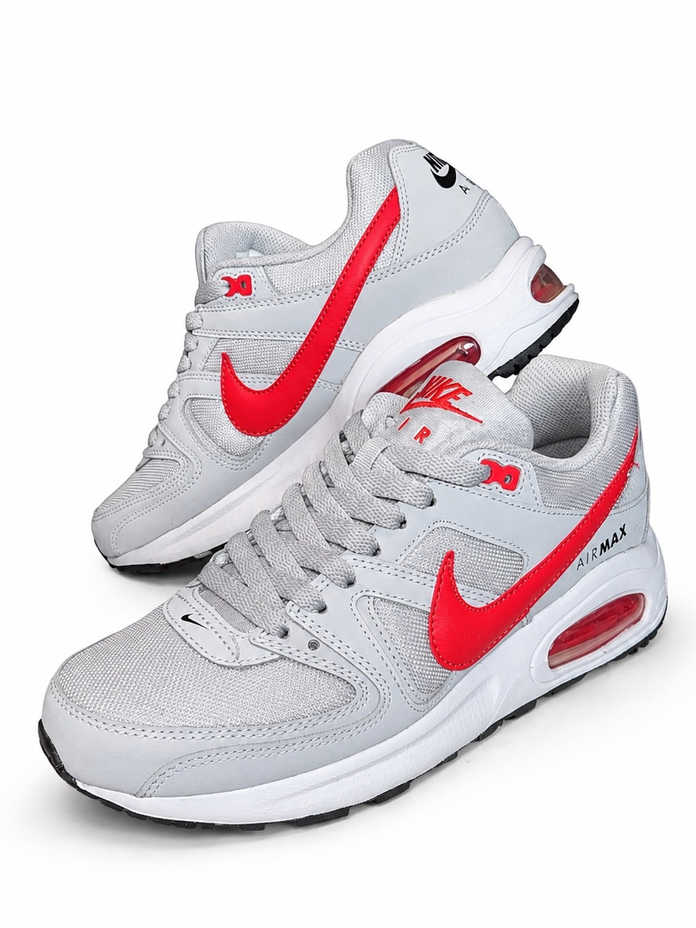 👟🍒Nike Air Max Command Flex GS Wolf Grey & Red Sneakers | Size 6.5Y 🩶